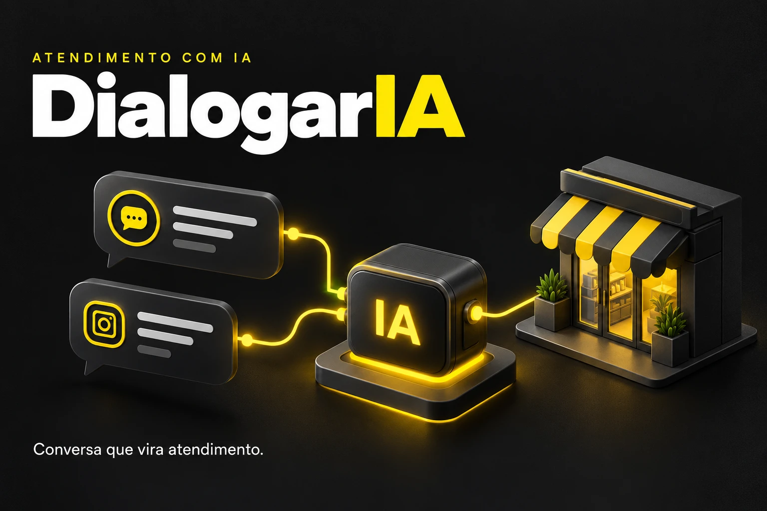 Capa de Dialogaria · atendimento com IA